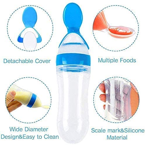 Baby Spoon Feeder Silicone Bottle Feeding With Free Fruit Pacifier Toddler