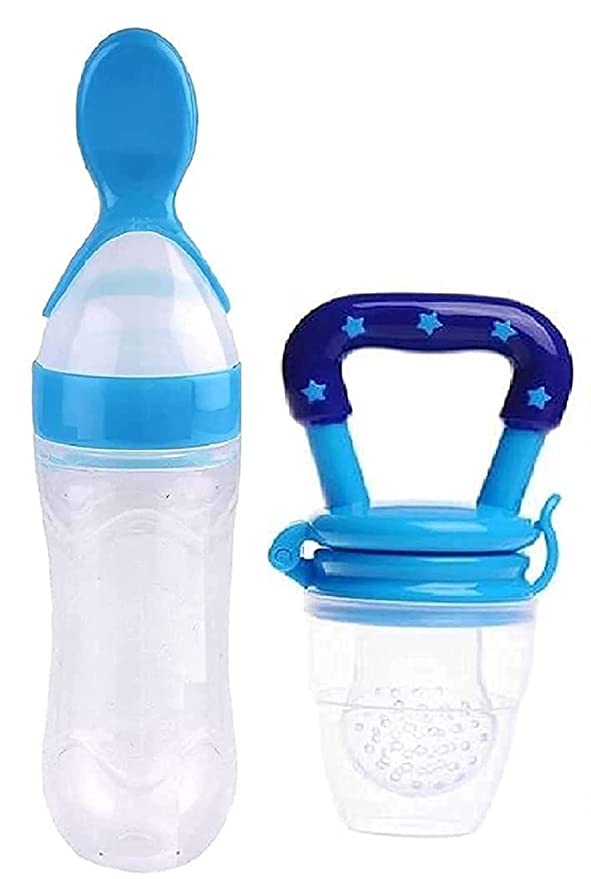Baby Spoon Feeder Silicone Bottle Feeding With Free Fruit Pacifier Toddler