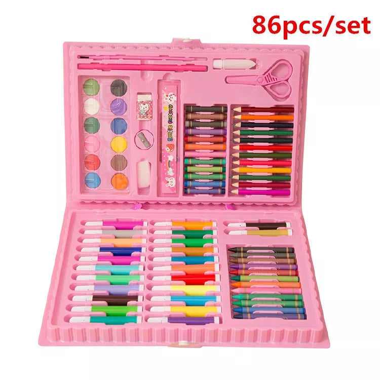 Children Painting Set Water Color Pen Crayon Oil Pastel Brush Drawing Tool